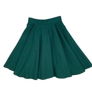 Laura Galic Full Skirt 40 US 10 Green Pleated Knee Length